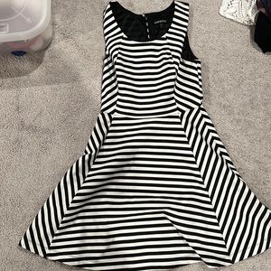 Striped black & white dress